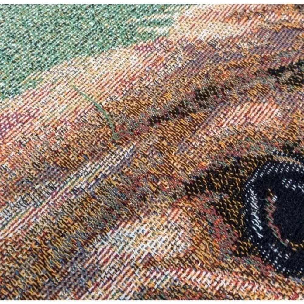 Judy Gibson Yorkie Yorkshire Terrier Dog Tapestry Throw Blanket Fringe Trim